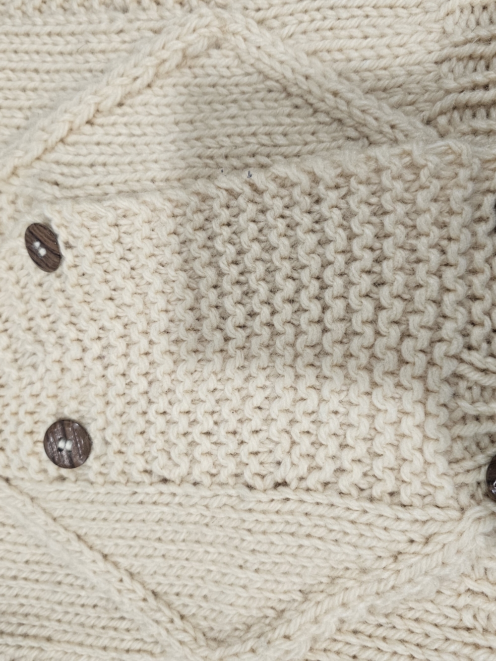 Vintage Italian 100% Virgin Wool Sweater Vest Cable Knit Academia  Unisex L Ital - Picture 7 of 8